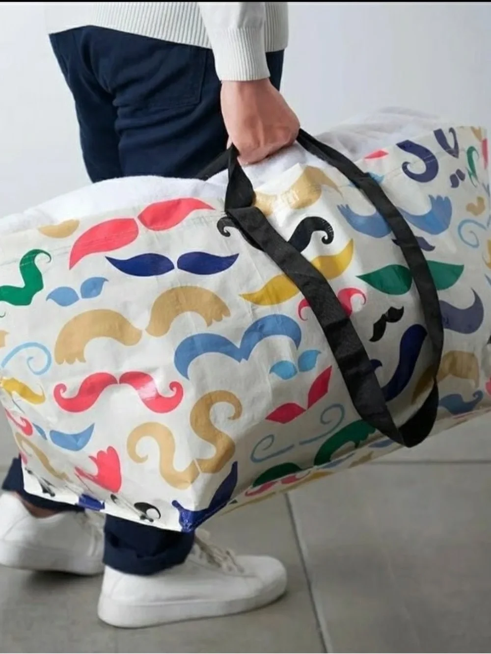 IKEA Mustache Banglig Frakta Large Reusable Tote Bag